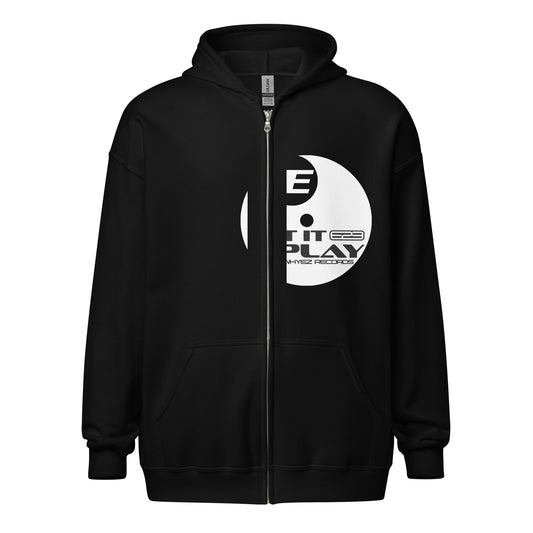 Heavy blend zip hoodie white logo