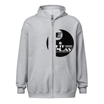 Heavy blend zip hoodie black logo